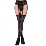 Black Sheer Suspender Pantyhose