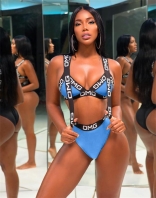 Blue OMG High Waist Swimwear