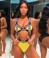 Yellow OMG High Waist Swimwear