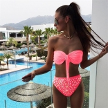 Pink Rainstones High Waist Bikini