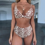 Strap Printed High Waist Swimwear