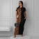 Black Short Sleeve Printed Leopard Bodycons Midi Dress