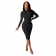 Black Long Sleeve Lace Bodycons Midi Dress