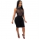 Black Sleeveless Rainstones Mesh Sexy Bodycon Dress