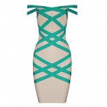 Green Sleeveless Bandage Women Bodycons Mini Dress