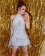 Silver Sleeveless Tassels Women Mesh Mini Dress
