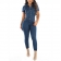 Blue Short Sleeve Jeans Women Sexy Jumpsuit