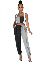 Black Halter Boat-Neck 2PCS Women Fashion Jumpsuit