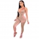 Khaki Sleeveless Halter Zipper V-Neck Bodycons Sexy Jumpsuit