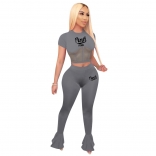 Grey Short Sleeve Mesh Tops Women Jumpsuit Sports Dress