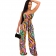 Pink Sleeveless Low-Cut Printed Women Backless Jumpsuit