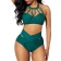 Green Halter Bandage High Waist Swimwear