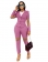 Purple Long Mesh Sleeve 2PCS Fashion OL Women Jumpsuit