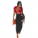Red Black Short Sleeve Lace-up 2PCS Hollow-out Bandage Midi Dress