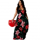 Black Halter Low-Cut Printed eBay Fashion Maxi Dress