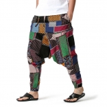 Green Cotton Printed Men's Fashion Haren Pants