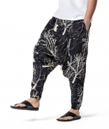 Beige Cotton Printed Men's Fashion Haren Pants