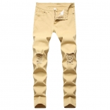 Khaki Men's Fashion Jeans Trousers