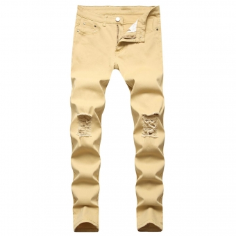 Khaki Men's Fashion Jeans Trousers