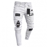 White Men's Fashion Hip Hop Jeans Trousers