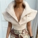Beige Deep V-Neck Scuba Knitting Buttom Fashion Tops