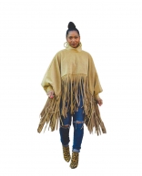 Yellow Long Sleeve O-Neck Tassels Women Fashion Tops