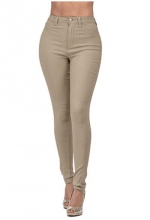 Khaki Fashion Women Jeans Pant