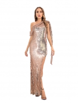 Sequin Halter Sleeveless Women Fashion Long Dress