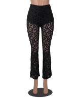 Black Women Fashion Lace Trousers