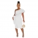 White Foral Sleeveless WOmen Bodycon Fashion Midi Dress