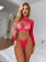 Red Lace Long Sleeve Sexy Women Bikini Lingerie