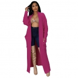 DarkPurple Women's Fashion Sexy Casual Long Sleeve Long Sweater Coat