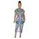 Green Short Sleeve Deep V-Neck Printed Fashion Midi Dress