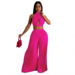 RoseRed Sleeveless Pleated 2PCS Fashion Women Jumpsuit