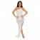 White Halter Straps Mesh Rhinestone Bodycon Evening Long Dress