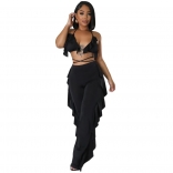 Black Foral Straps Sexy Women Bandage Foral Jumpsuit Dress