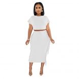 White O-Neck Tassels Bodycon Sexy Women Midi Dress