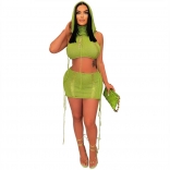 Green Sleeveless Hat Sweaters Sexy Bandage Party Dress