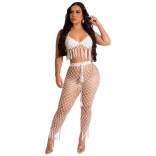 White Sexy Knitted Beach Set