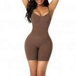 Brown Halter Sexy Slim Women Sport Bodysuit