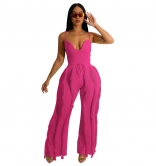 RoseRed Halter V-Neck Low-Cut Tassels Fashion Women Jumpsuit Sets