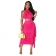 RoseRed O-Neck Bodycon Women Party Pleated Tassels Two Piece Midi Dress