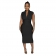 Black Women's Solid Dark V Neck Sleeveless Pleated Bodycon OL Long Dress