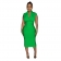 Green Women's Solid Dark V Neck Sleeveless Pleated Bodycon OL Long Dress