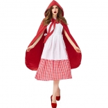 A set of role-playing for Little Red Riding Hood in a three piece beer suit