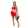 Red Halter Strapless Mesh Rhinestone Bodycon Women Prom Mini Dress