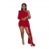 Red Women's Silky Bright Bodycon Off Shoulder Prom Mini Dresses