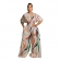 Beige Short Sleeve V-Neck Printed Fashion Slim Fit Fashion Jumpsuits