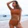 Orange High Waist Solid Bikini Swimwear