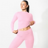 Pink Fashion Women Two Pieces Cotton Bodycon Casual Sports Pant Sets Dress